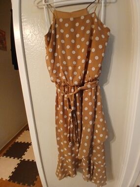 Julia Roberts Pretty Woman Dress! Polka Dot Spaghetti-Strap Midi Dress